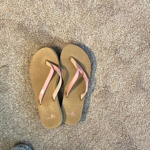 Sanuk Pink and Tan Sandals